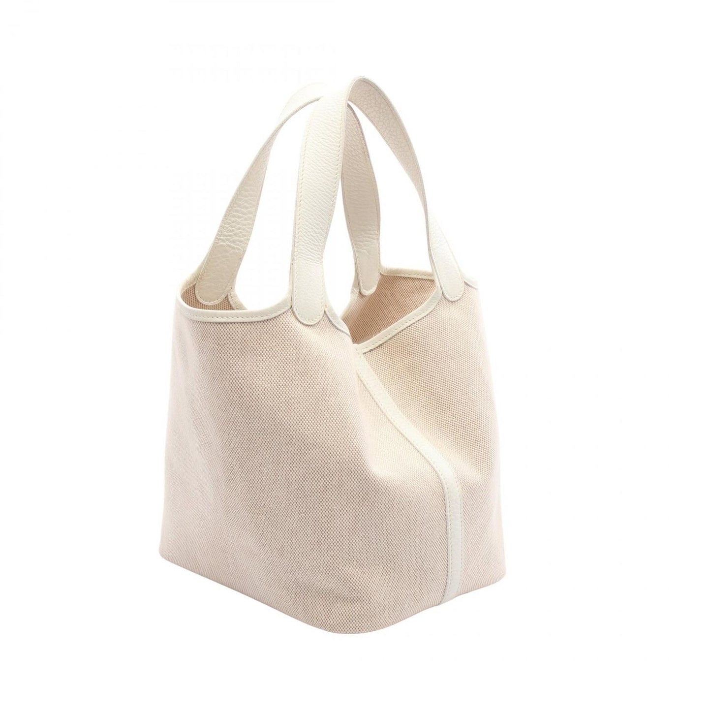 Hermes Handbag Picotin MM nineryu White Leather Canvas — view 2