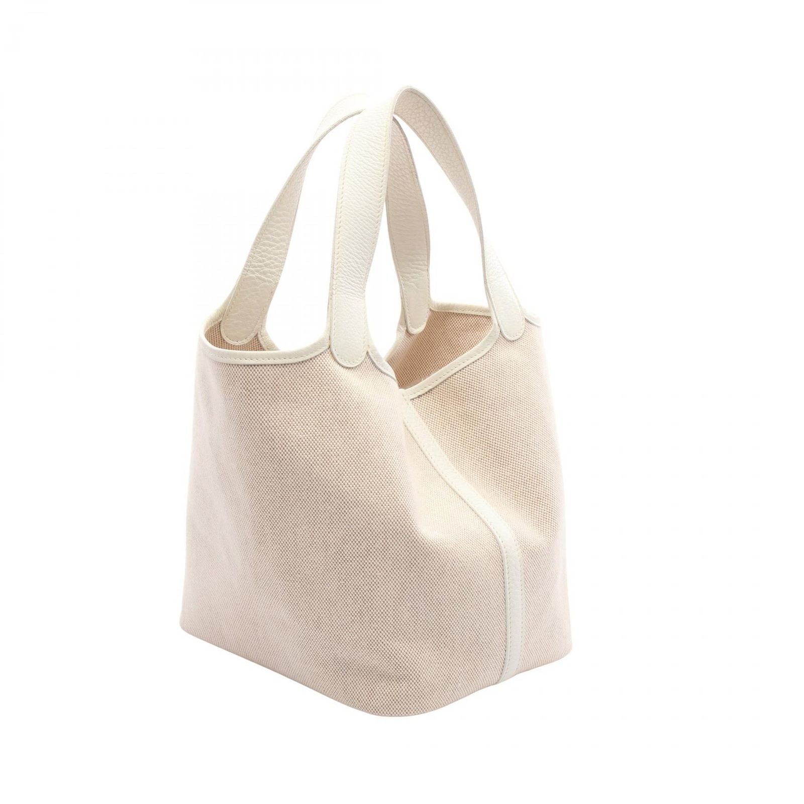 Hermes Handbag Picotin MM nineryu White Leather Canvas — view 2