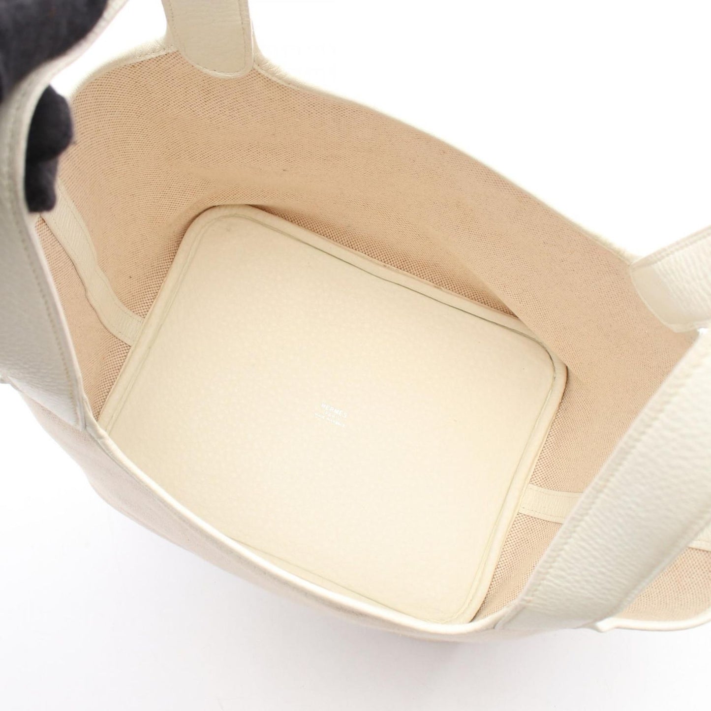 Hermes Handbag Picotin MM nineryu White Leather Canvas — view 3