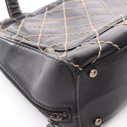 Chanel Handbag Wild Stitch Black Leather — view 7