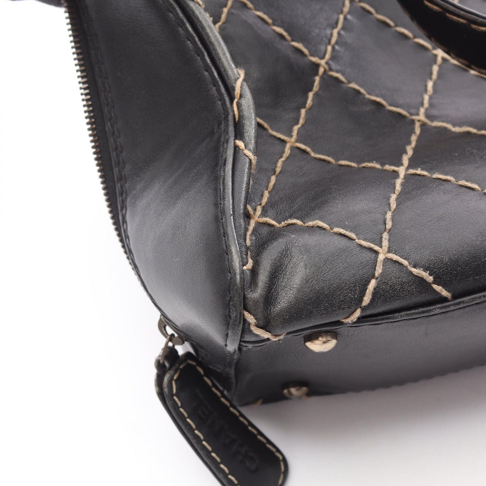Chanel Handbag Wild Stitch Black Leather — view 9