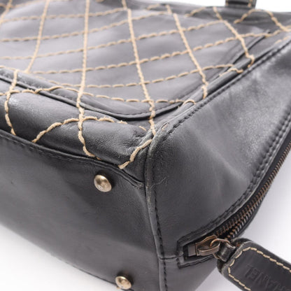 Chanel Handbag Wild Stitch Black Leather — view 6