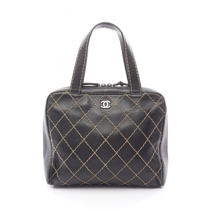 Chanel Handbag Wild Stitch Black Leather