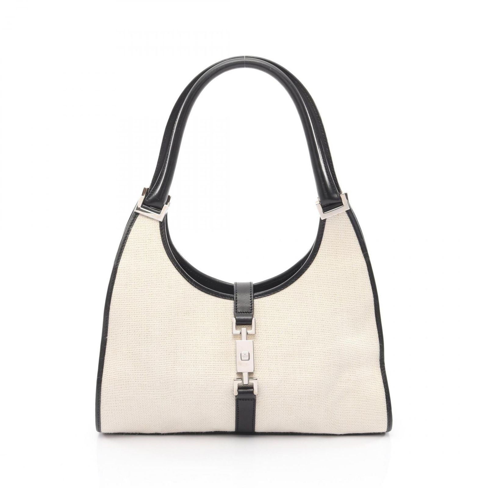 Gucci Shoulder Bag Jackie 002 Black Canvas Leather