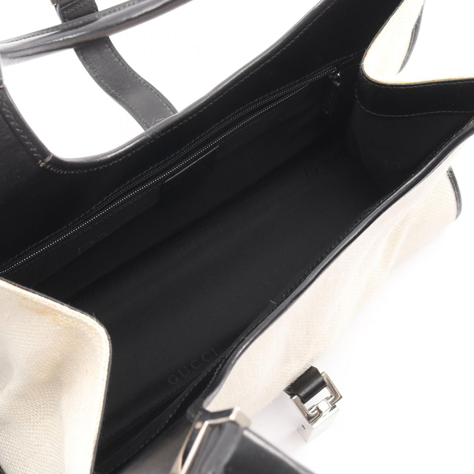 Gucci Shoulder Bag Jackie 002 Black Canvas Leather — view 3