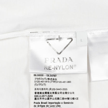 Prada Lada Top Re-Nylon lelogo Plate White Cotton — view 8