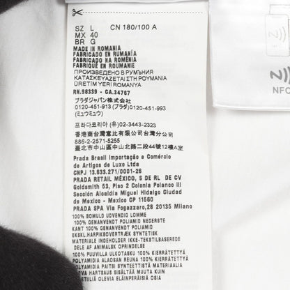 Prada Lada Top Re-Nylon lelogo Plate White Cotton — view 5