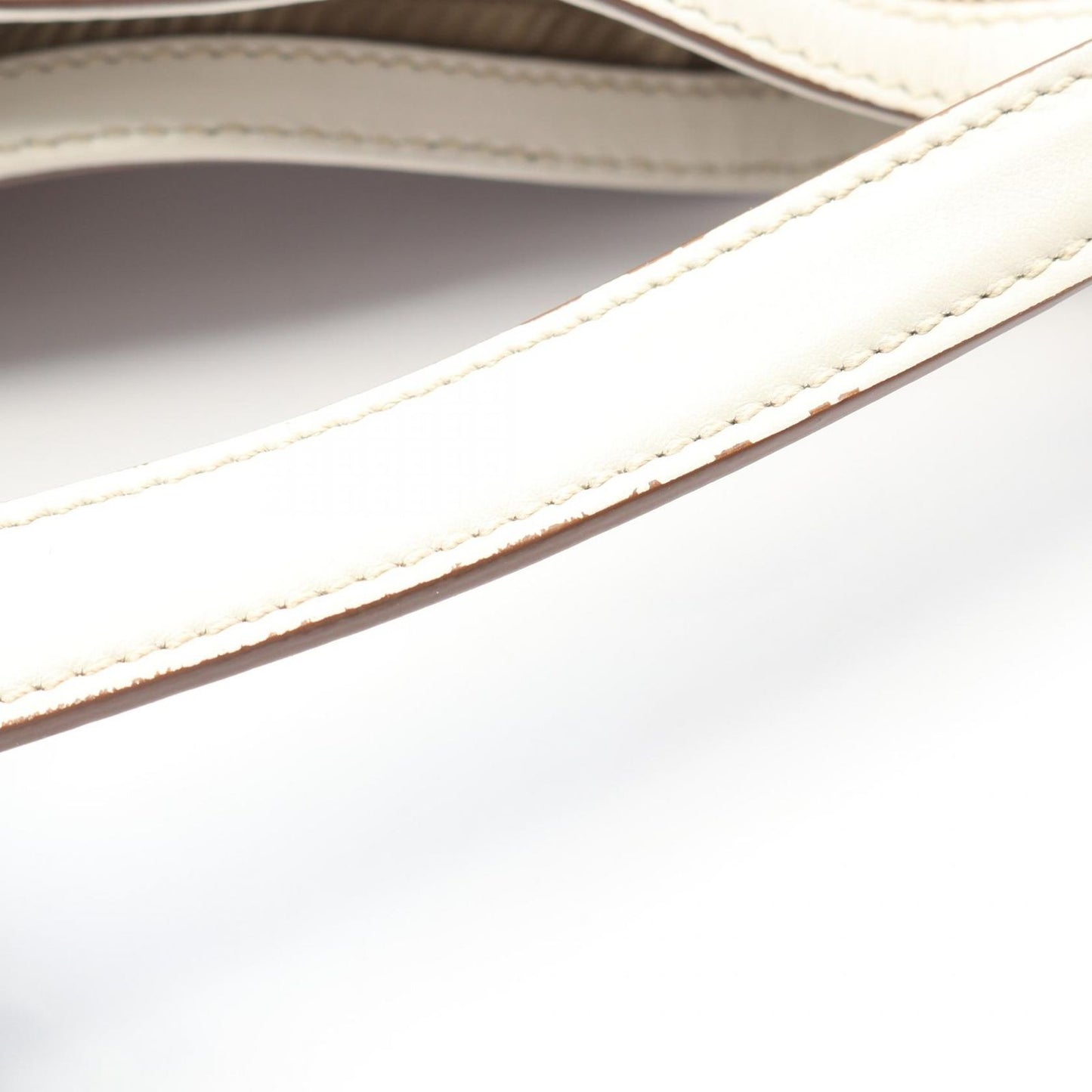 Prada Lada Handbag Glace Calf Beige White Canvas Leather Logo Purse 2-Way — view 7