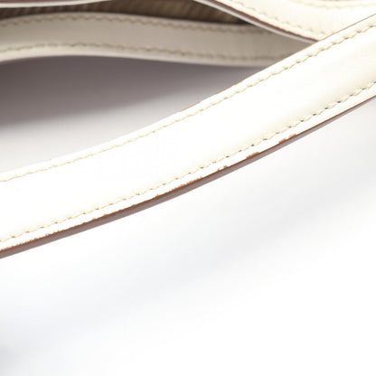 Prada Lada Handbag Glace Calf Beige White Canvas Leather Logo Purse 2-Way — view 7