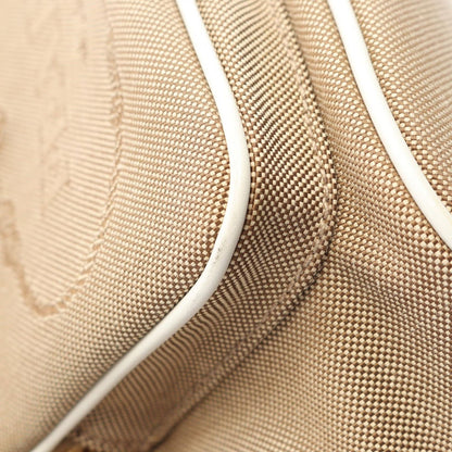 Prada Lada Handbag Glace Calf Beige White Canvas Leather Logo Purse 2-Way — view 8