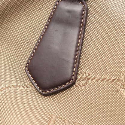 Prada Lada Handbag Beige Brown Canvas Leather delogo Briefcase — view 6