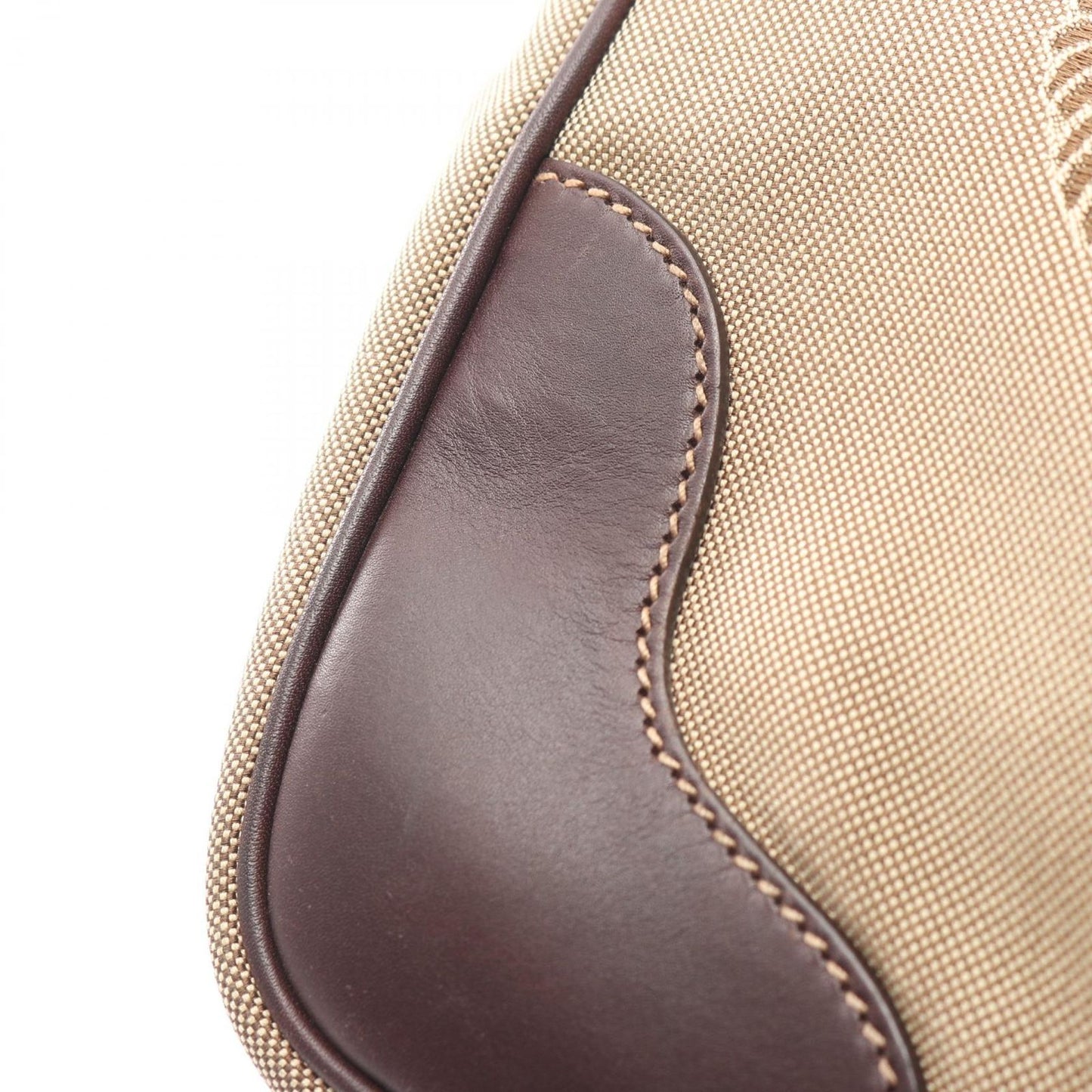 Prada Lada Handbag Beige Brown Canvas Leather delogo Briefcase — view 7