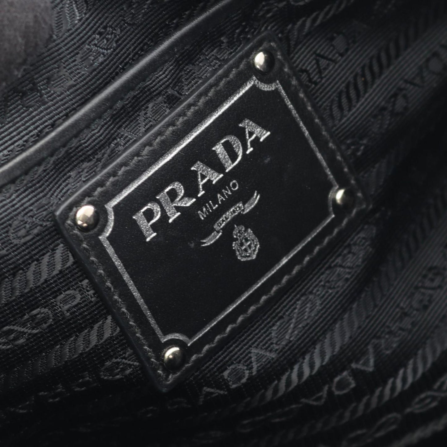 Prada Lada Tote Tessutotess Soft CA Black Nylon Leather 2-Way — view 4