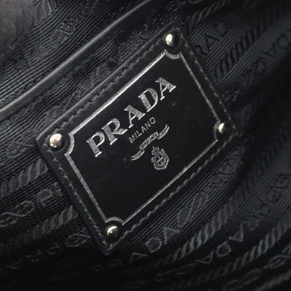 Prada Lada Tote Tessutotess Soft CA Black Nylon Leather 2-Way — view 4