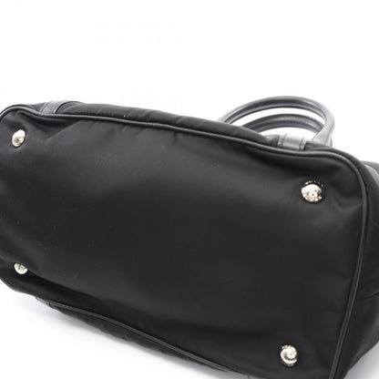 Prada Lada Tote Tessutotess Soft CA Black Nylon Leather 2-Way — view 7