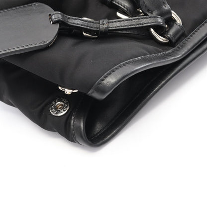 Prada Lada Tote Tessutotess Soft CA Black Nylon Leather 2-Way — view 9