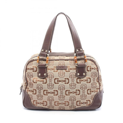 Gucci Handbag Horsebit Beige Da Ninebrown Canvas