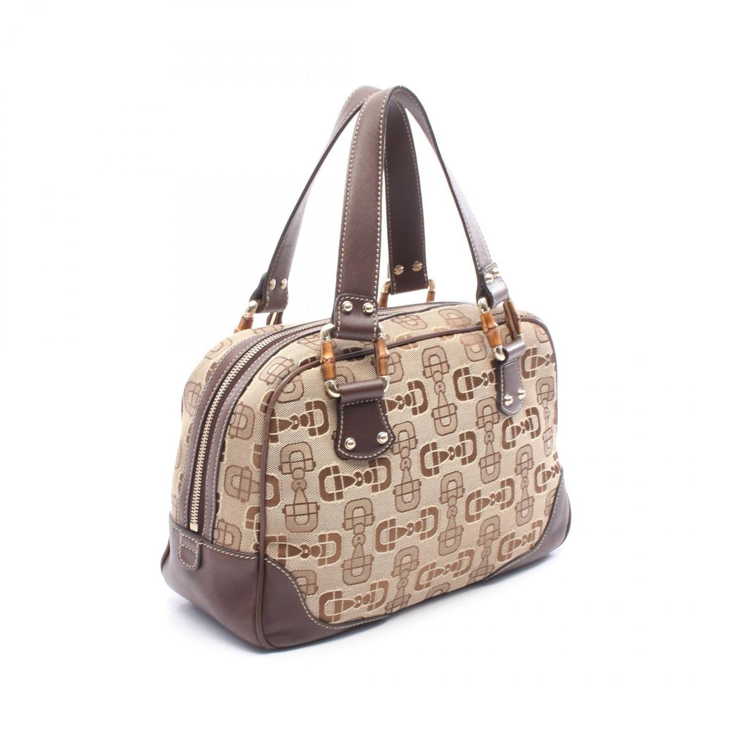Gucci Handbag Horsebit Beige Da Ninebrown Canvas — view 2
