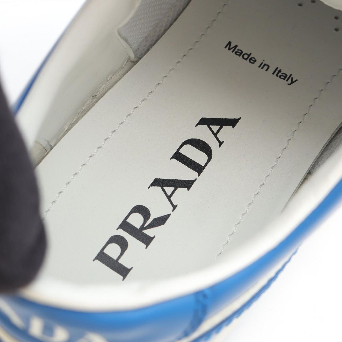 Prada Lada Sneakers Downtown Blue White Leather — view 5