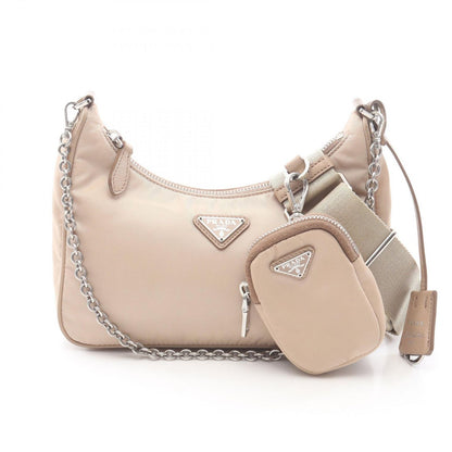 Prada Lada Shoulder Bag Edition Beige Nylon Leather