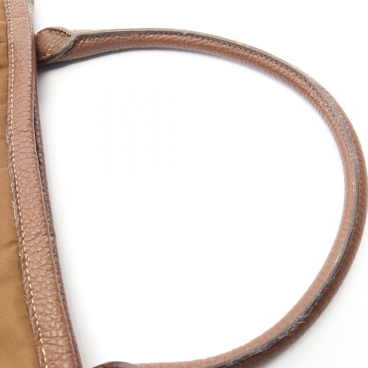 Prada Lada Handbag Tessuto Vitello Daino Brown Nylon Leather 2-Way Tote — view 7