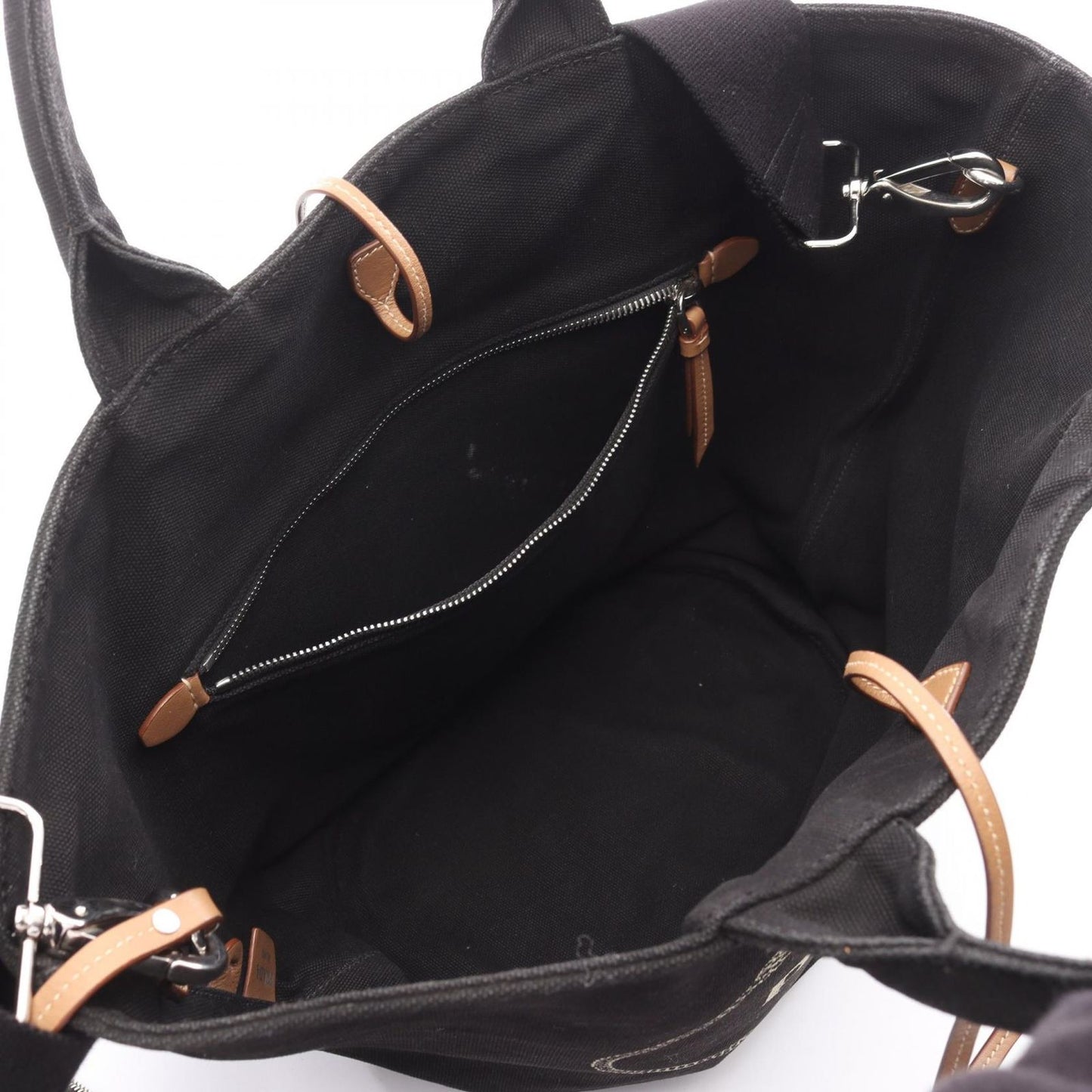 Prada Lada Handbag Canapa Black Canvas Baketsushape 2-Way Tote — view 3