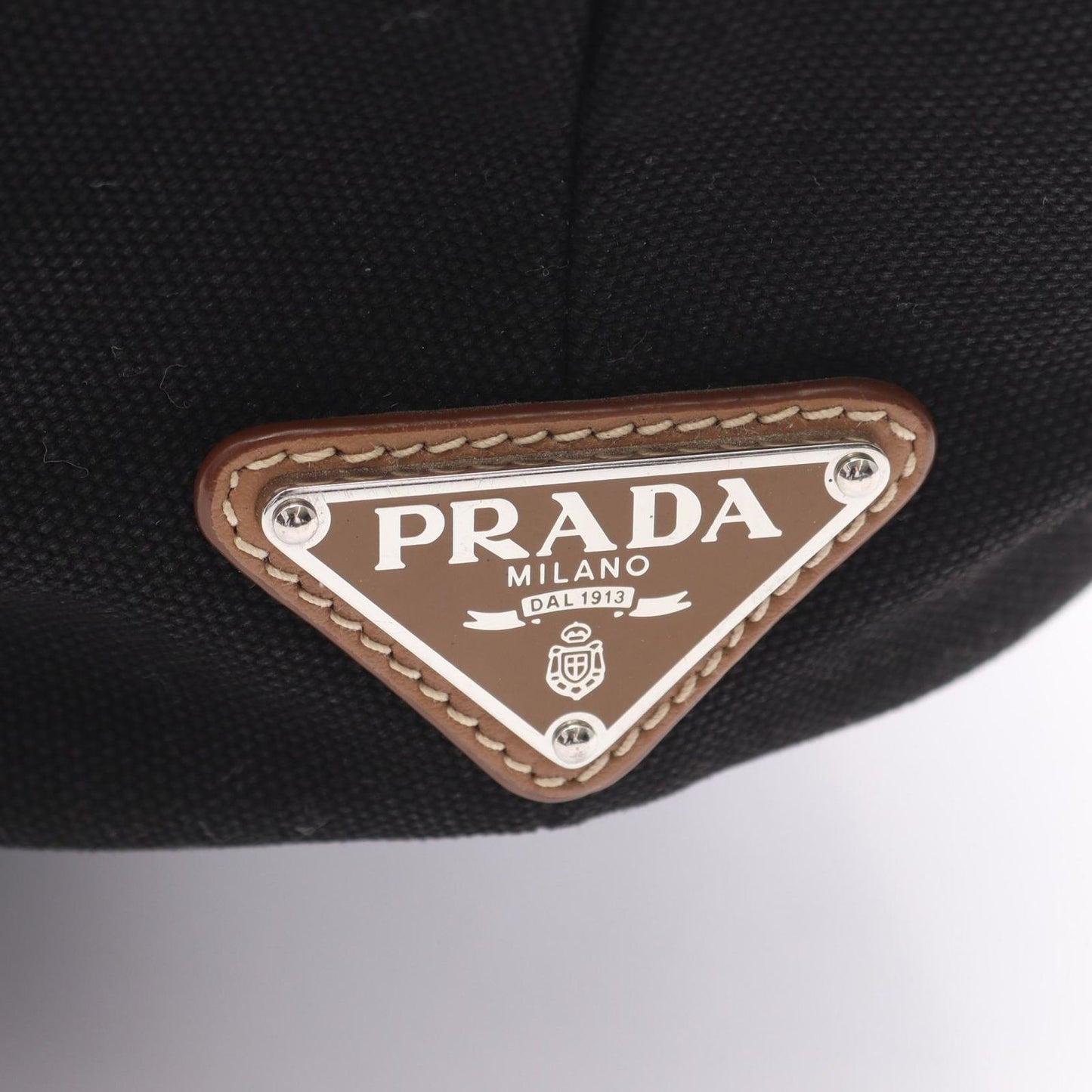 Prada Lada Handbag Canapa Black Canvas Baketsushape 2-Way Tote — view 5