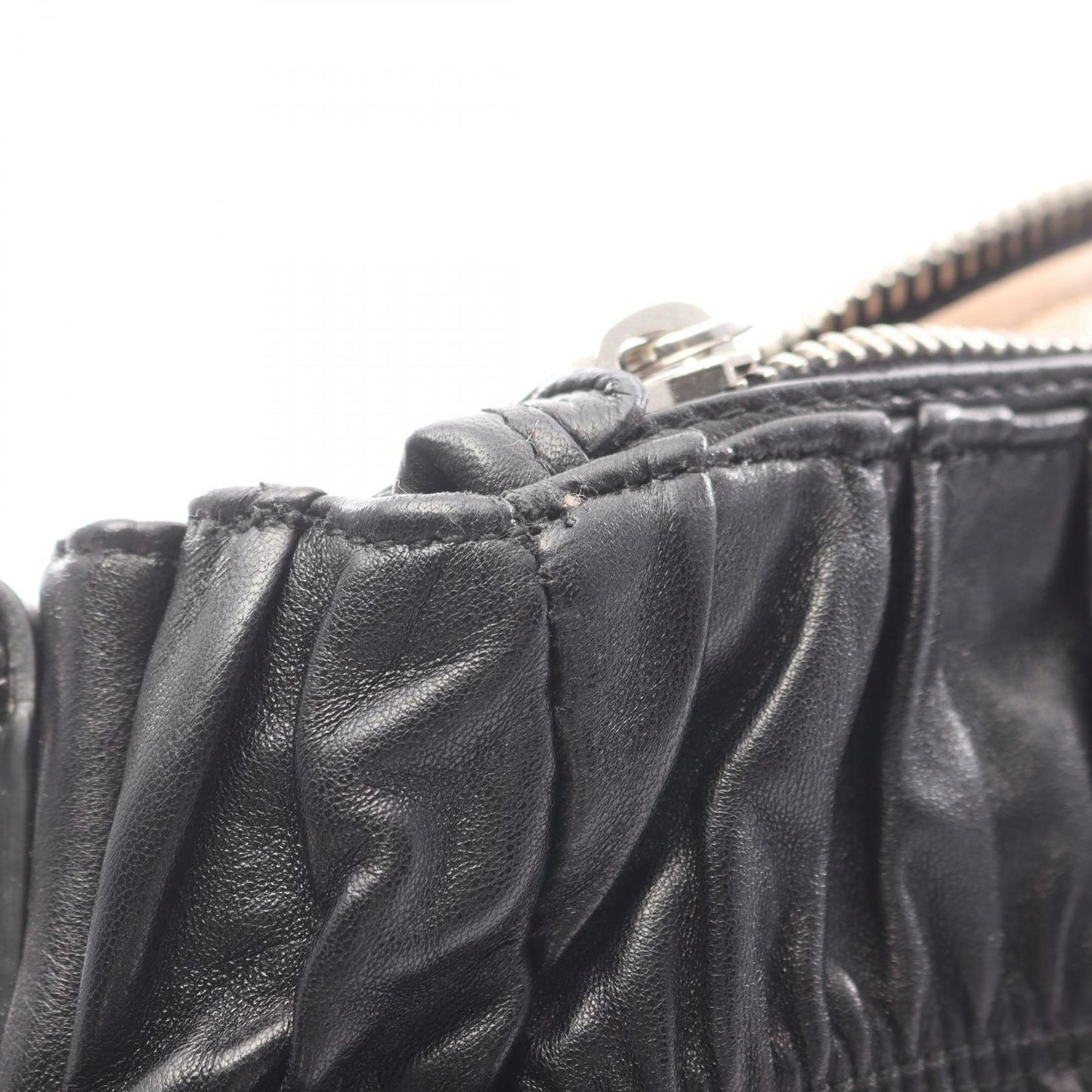 Prada Lada Handbag Nappa Gaufre' Black Leather the 2-Way Tote — view 5