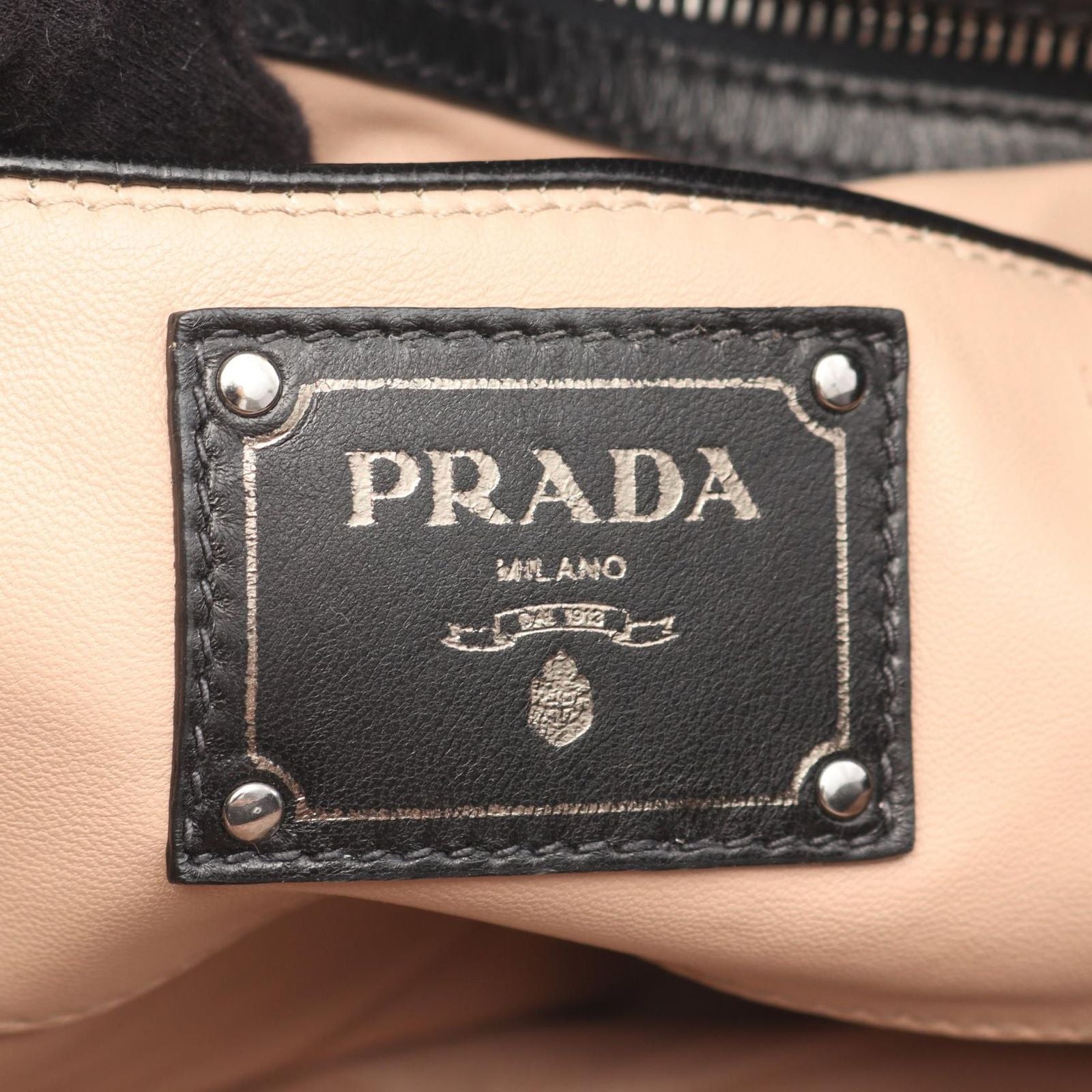 Prada Lada Handbag Nappa Gaufre' Black Leather the 2-Way Tote — view 4
