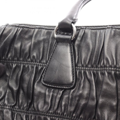Prada Lada Handbag Nappa Gaufre' Black Leather the 2-Way Tote — view 8
