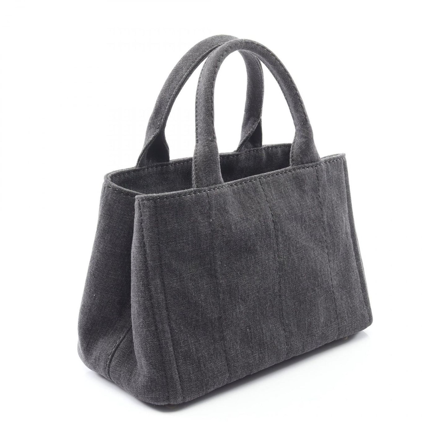Prada Lada Tote Canapa Denim Black 2-Way — view 2