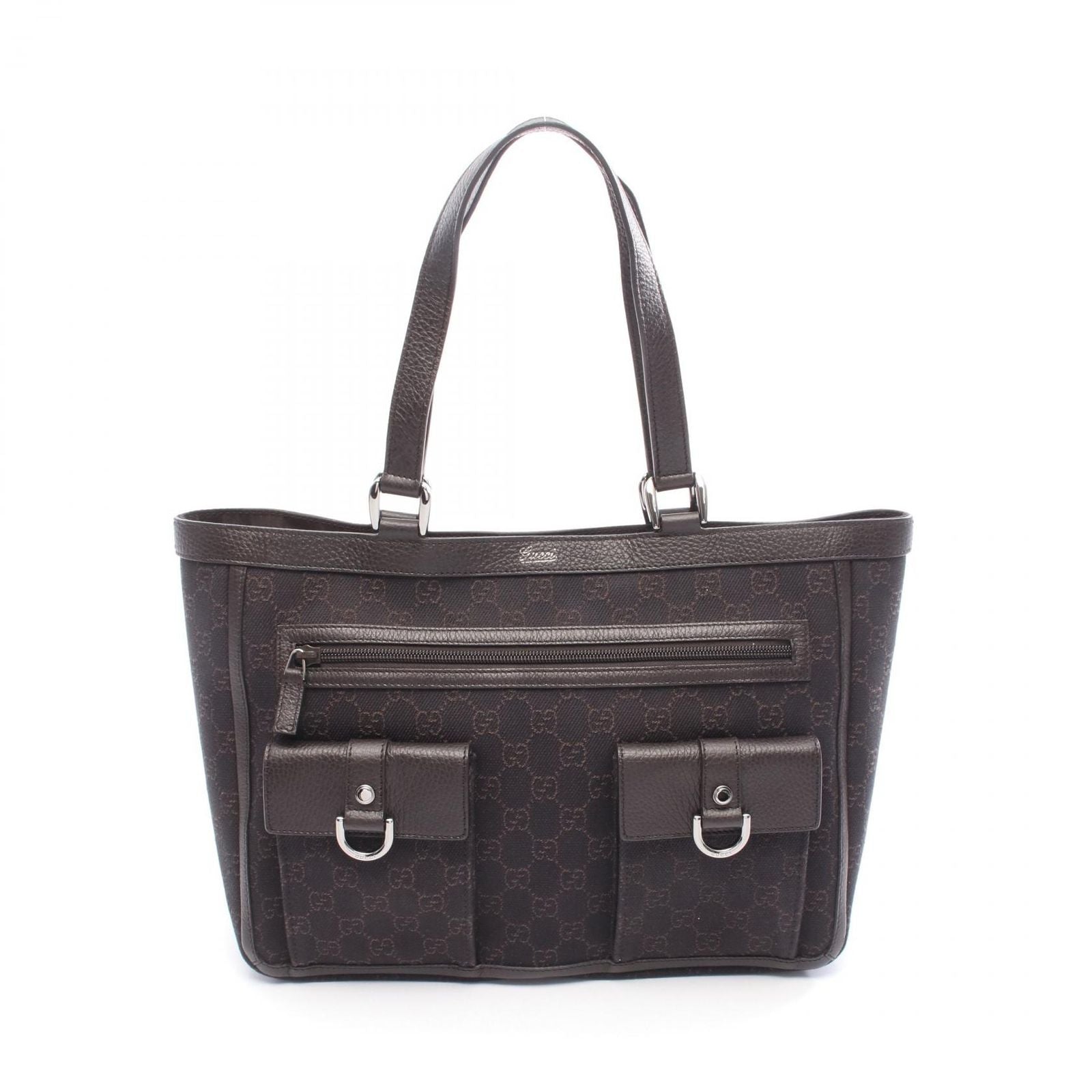 Gucci Tote Abbey GG Pattern Da Ninebrown Canvas Leather