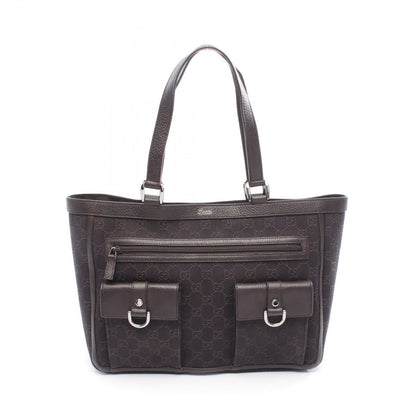 Gucci Tote Abbey GG Pattern Da Ninebrown Canvas Leather