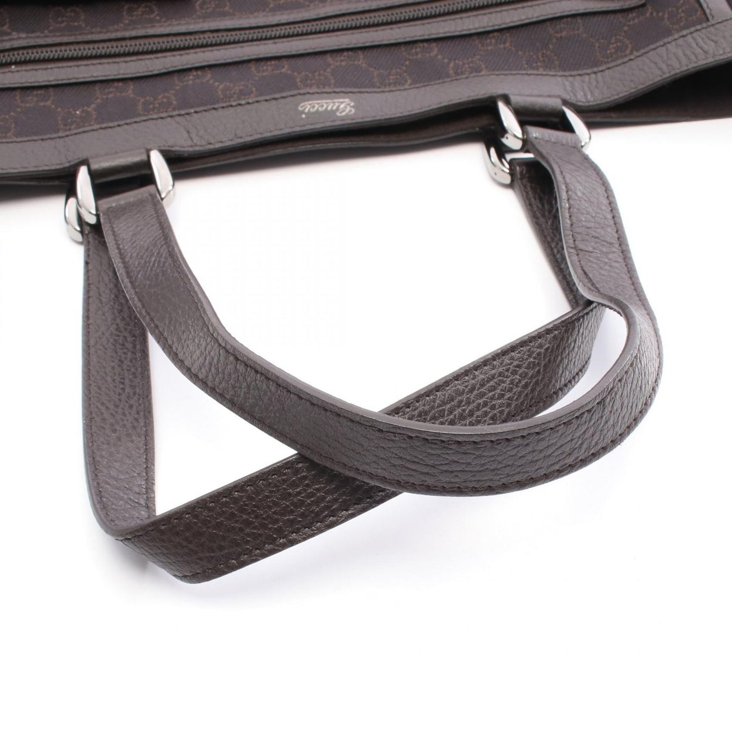 Gucci Tote Abbey GG Pattern Da Ninebrown Canvas Leather — view 5