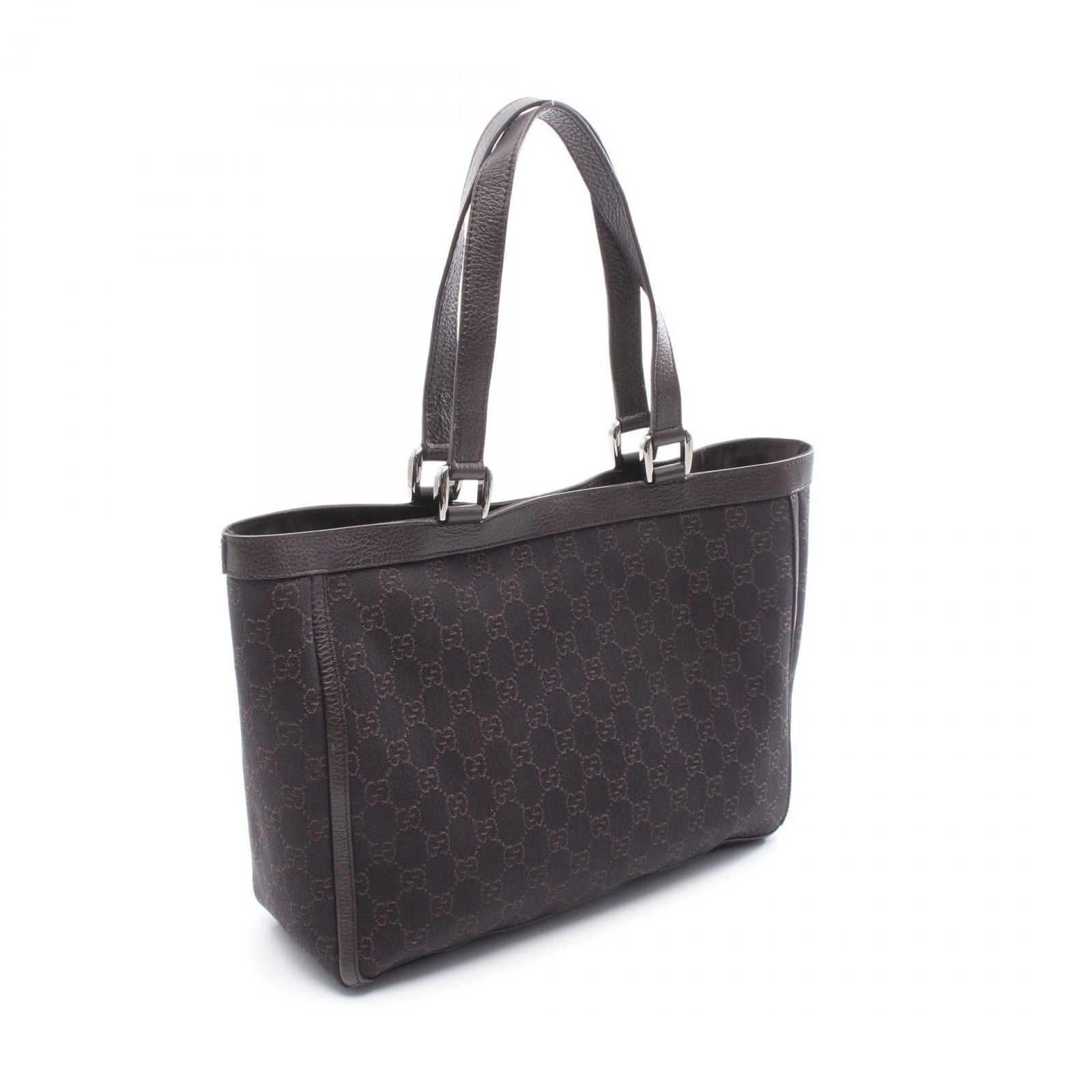 Gucci Tote Abbey GG Pattern Da Ninebrown Canvas Leather — view 2