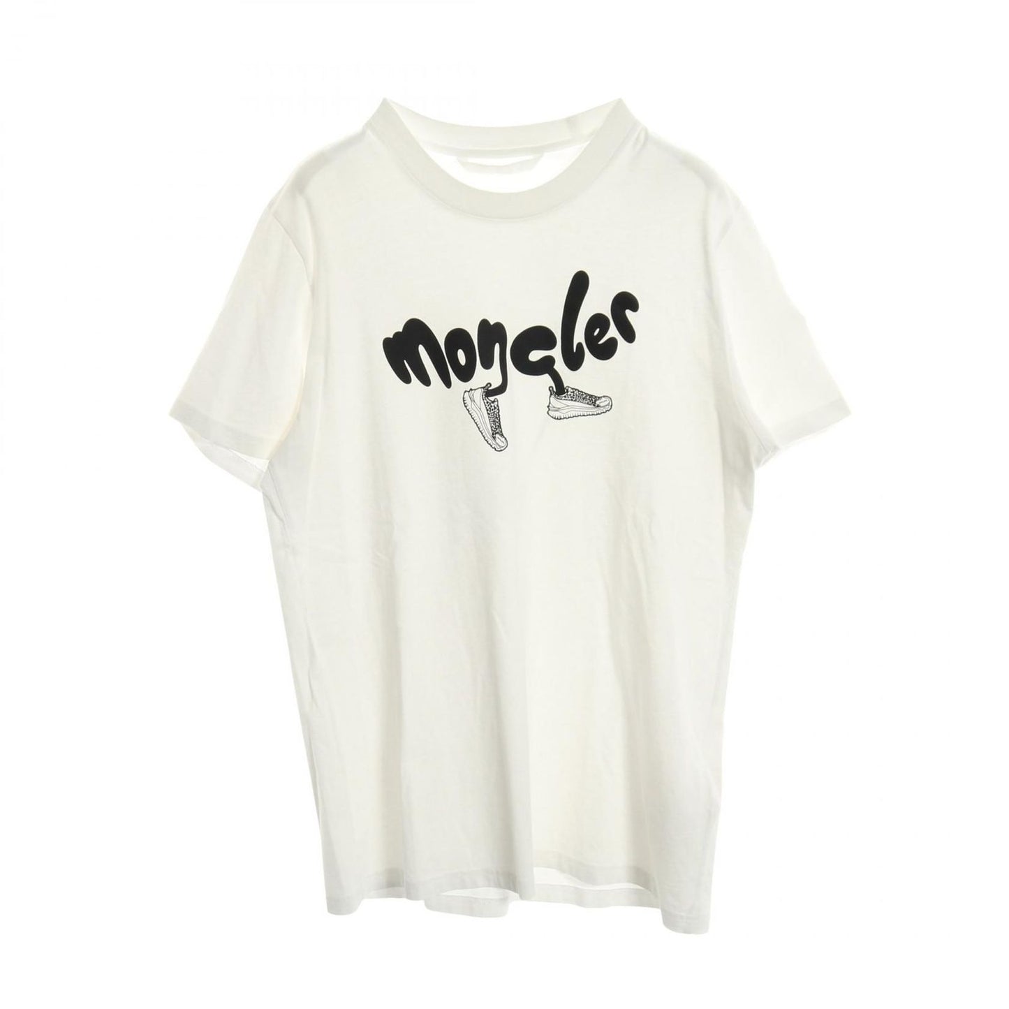 Moncler Short Sleeve White Cotton Logo T-Shirt