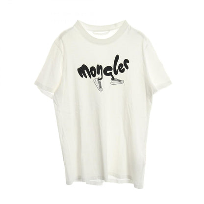 Moncler Short Sleeve White Cotton Logo T-Shirt