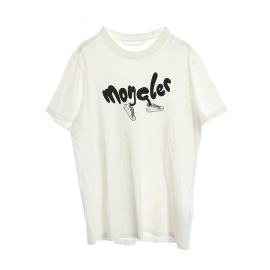 Moncler Short Sleeve White Cotton Logo T-Shirt