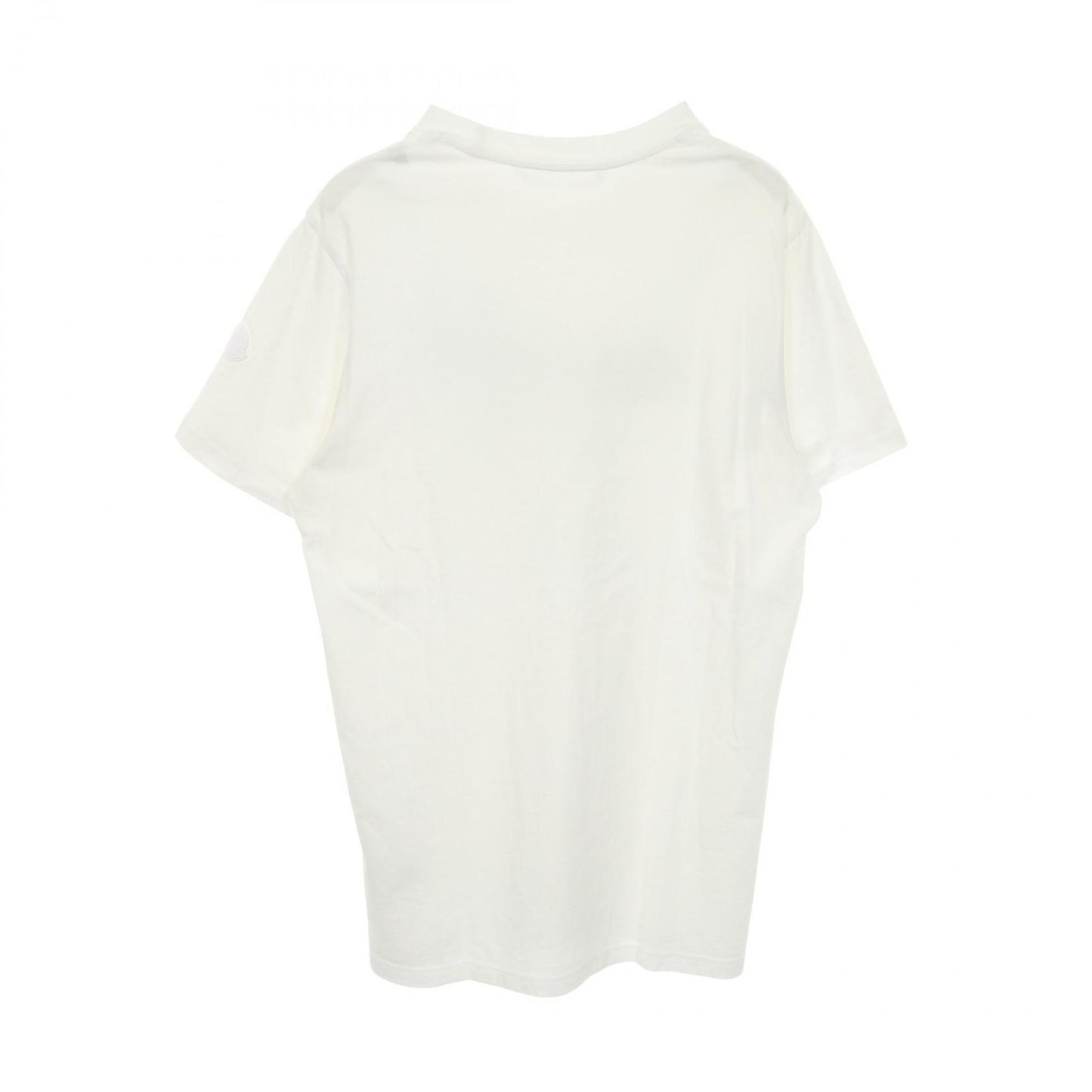 Moncler Short Sleeve White Cotton Logo T-Shirt — view 2