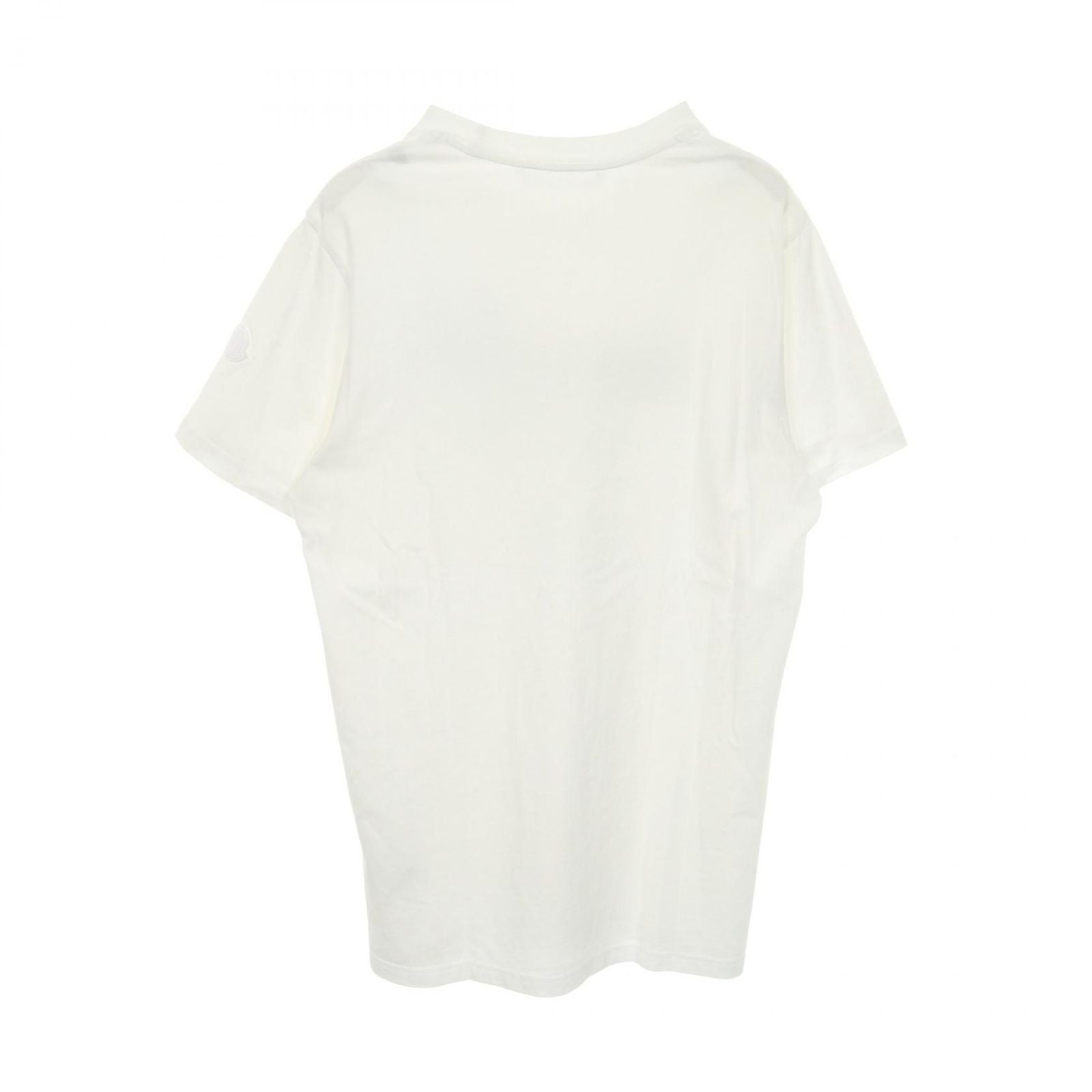 Moncler Short Sleeve White Cotton Logo T-Shirt — view 2