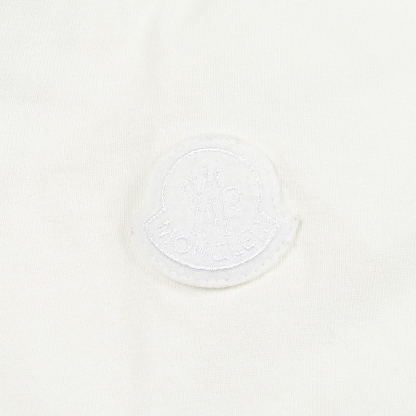 Moncler Short Sleeve White Cotton Logo T-Shirt — view 6