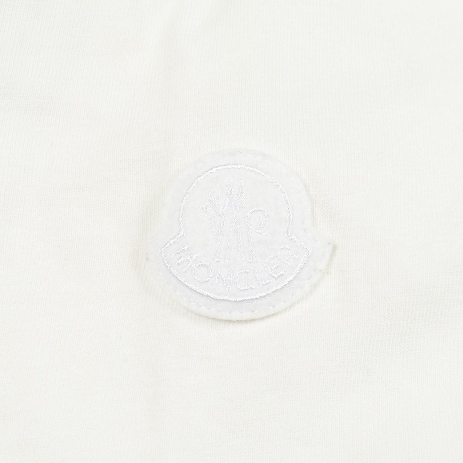 Moncler Short Sleeve White Cotton Logo T-Shirt — view 6