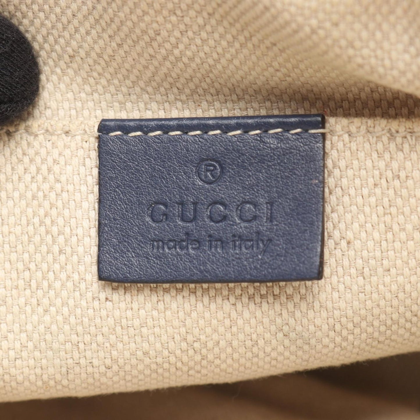 Gucci Shoulder Bag Soho Interlocking Navy Patent Leather laba — view 4