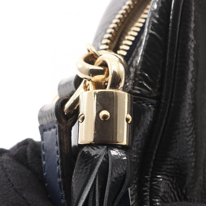 Gucci Shoulder Bag Soho Interlocking Navy Patent Leather laba — view 9