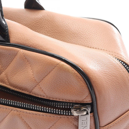 Chanel Handbag Quilted Beige Black Tree Patent Leather Logo — view 6