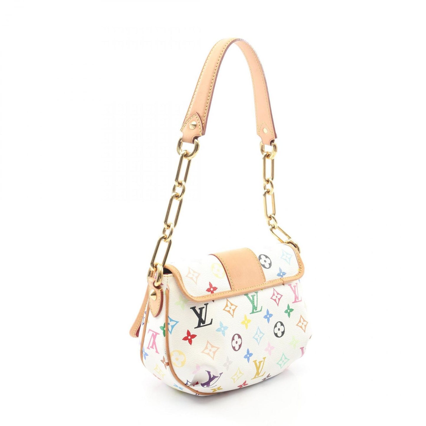 Louis Vuitton Shoulder Bag Patee Blanc Canvas Leather — view 2