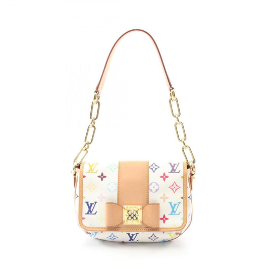 Louis Vuitton Shoulder Bag Patee Blanc Canvas Leather