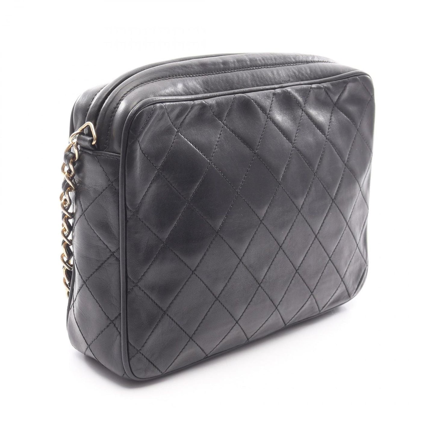 Chanel Shoulder Bag CC Logo Da Black Lambskin Da CC Che — view 2