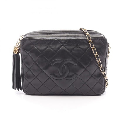 Chanel Shoulder Bag CC Logo Da Black Lambskin Da CC Che