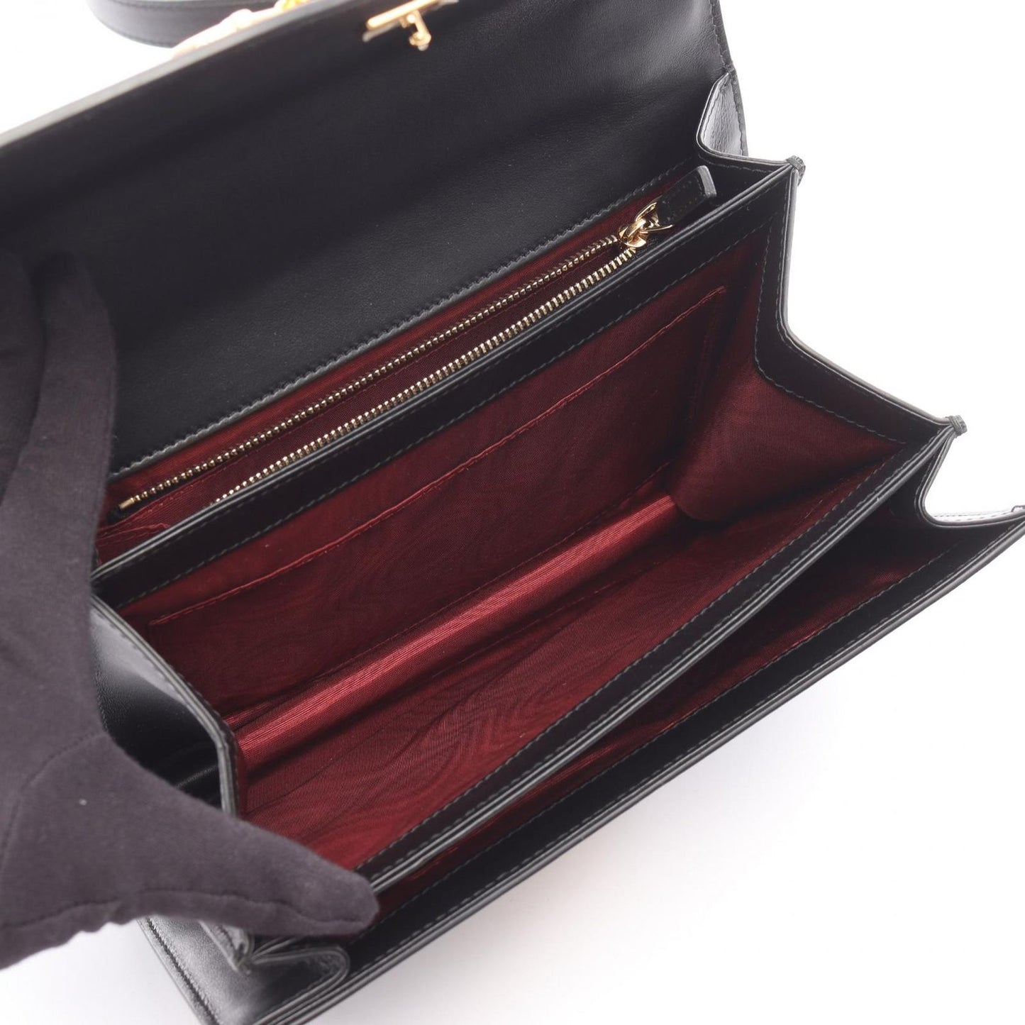 Gucci Shoulder Bag Black Leather Horsebit — view 3